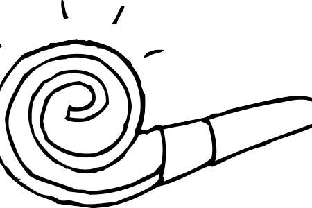Jpg Royalty Free Download Wallpaper Horn Clipart Full - Party Blower Coloring Pages (450x300)