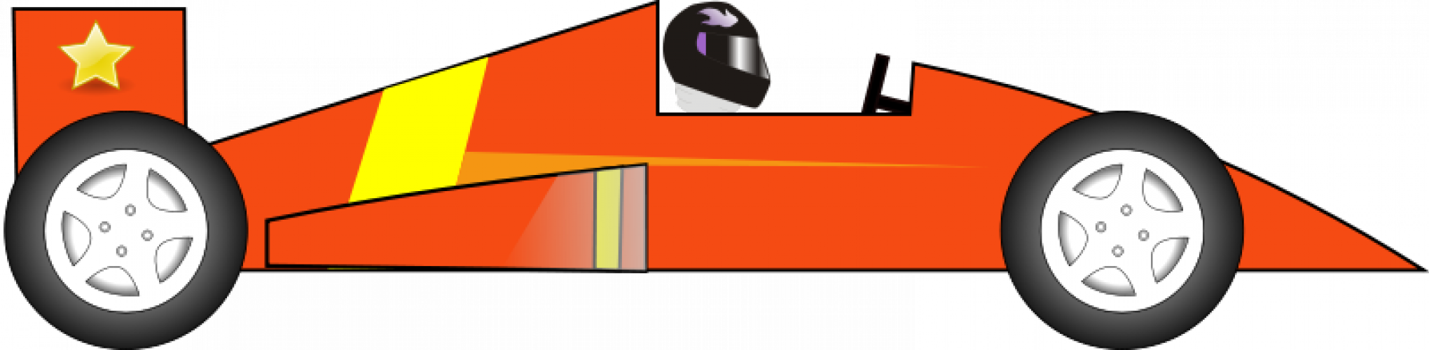 Auto Course - Orange Race Car Clipart (2040x500)