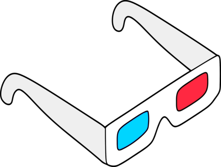 Anaglyph 3d Polarized 3d System Glasses 3d Film Cinema - 3d Glasses Clipart (449x340)