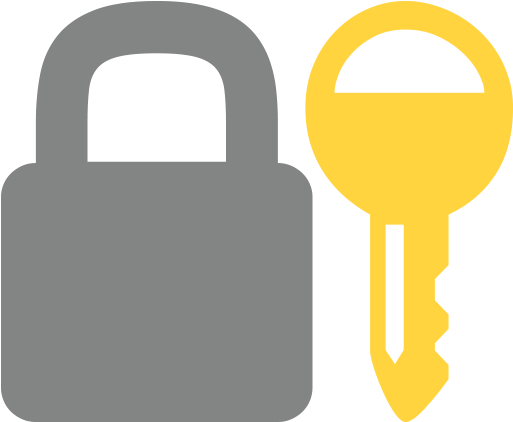 Banner Black And White Library Closed Lock With Emoji - Key And Lock Clipart (512x512)