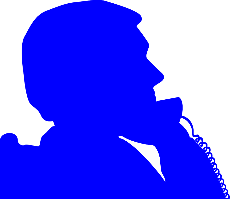 Telephone Clipart Silhouette - Man Talking On Phone Silhouette (958x829)