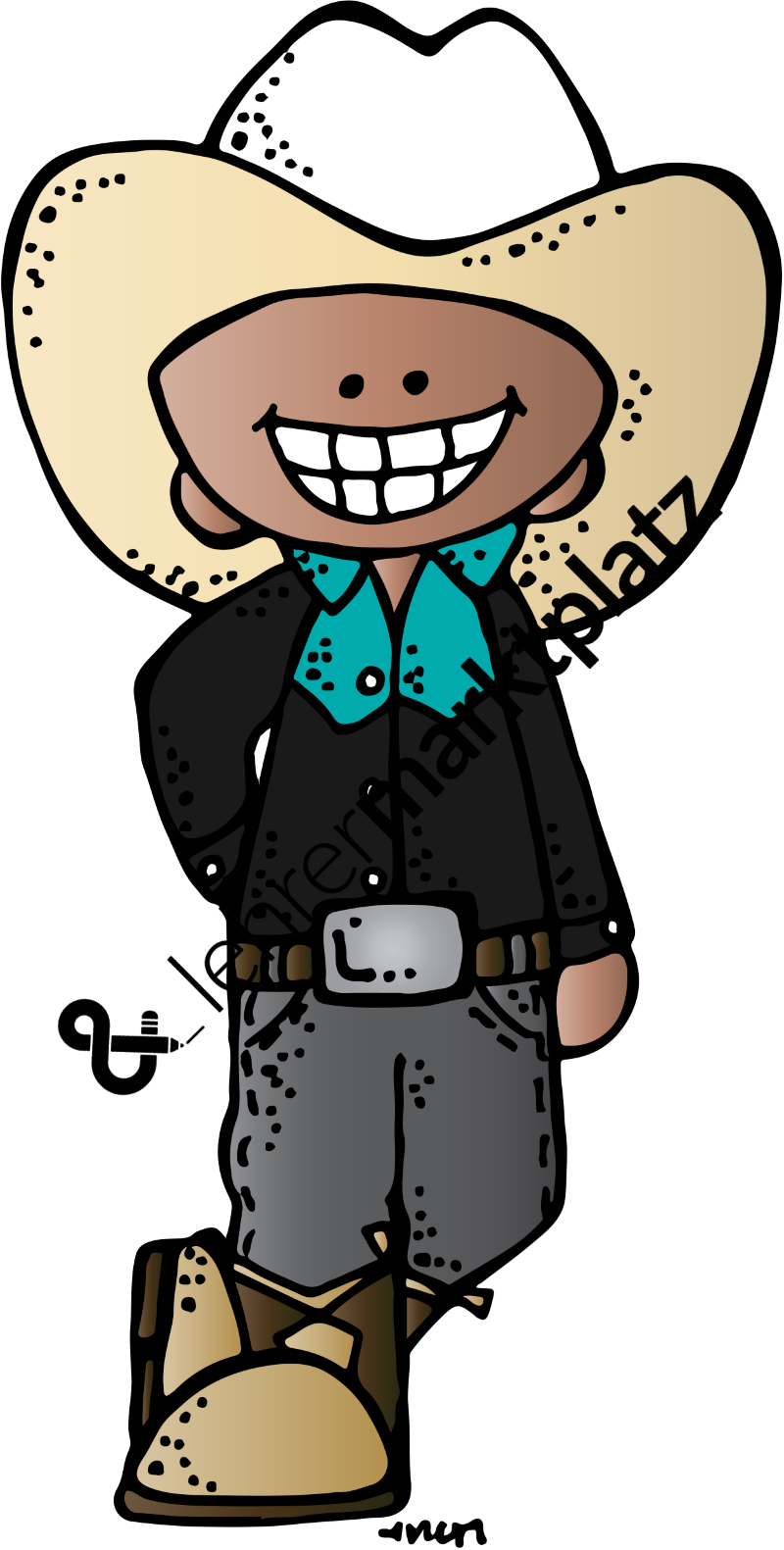Graphic Freeuse Clip Art Cowboys Und Cowgirls Farbig - Melonheadz Clip Art Cowboy (800x1581)