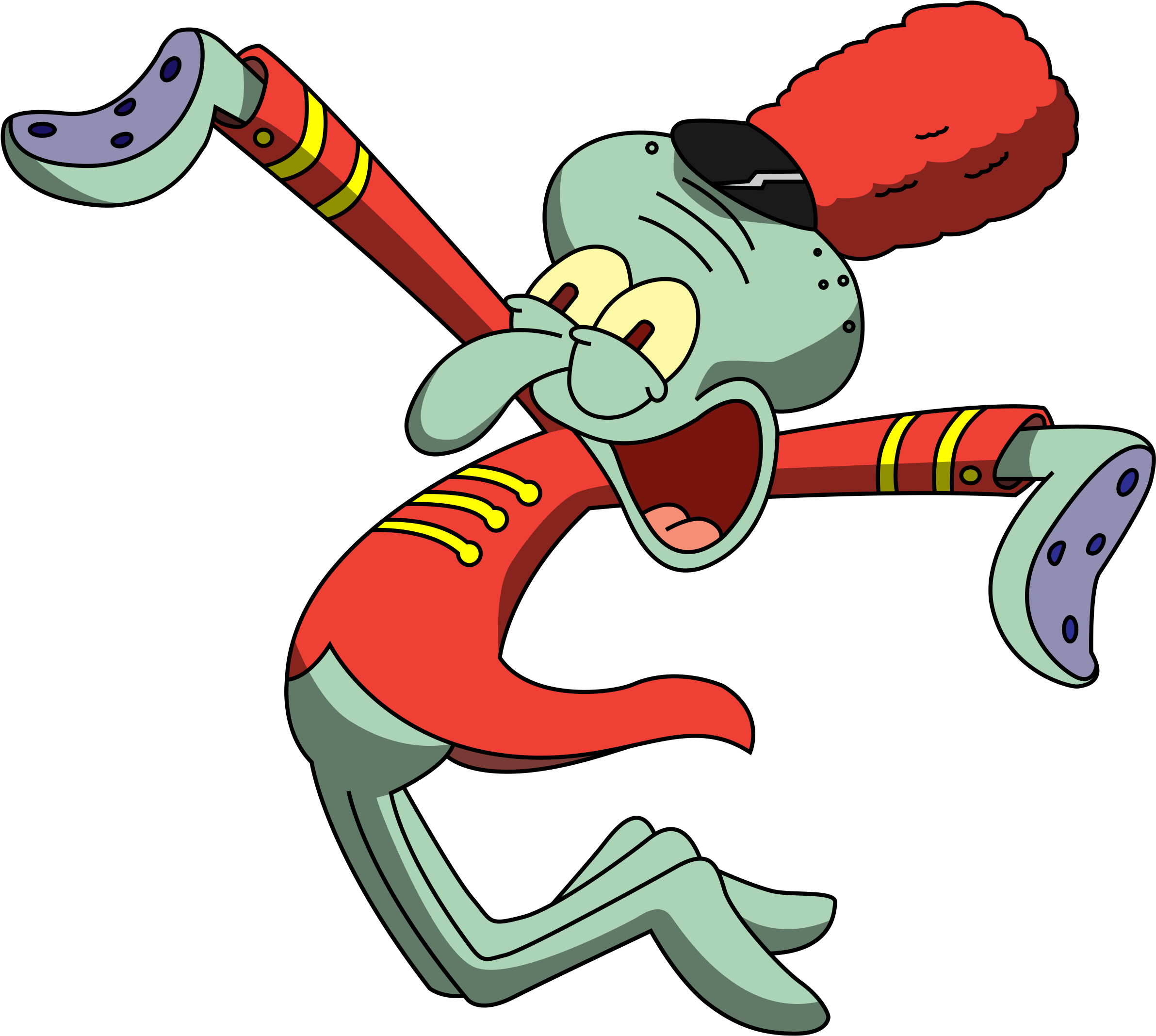 Dabbing Squidward Png - Spongebob Squarepants Edible Image Photo Cake Frosting (2438x2181)