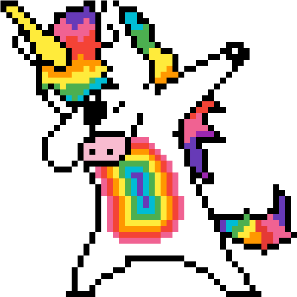 Dab - Pixel Painting Unicorn (1200x1200)