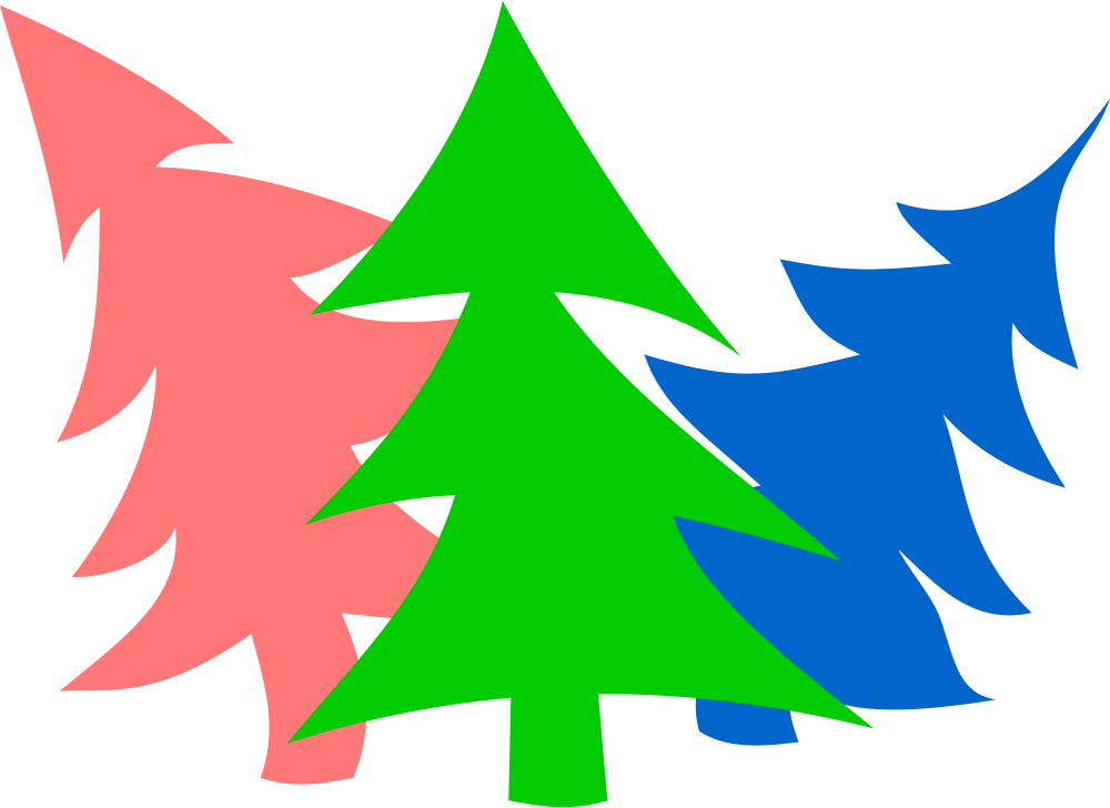 Sugar Cookie Clipart - Season's Greetings Colorful Trees Christmas Card (1000x728)