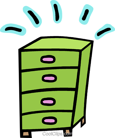 Dresser, Chest Of Drawers Royalty Free Vector Clip - Kommode Clipart (399x480)