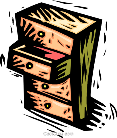 Dresser Royalty Free Vector Clip Art Illustration - Chest Of Drawers Clipart (408x480)