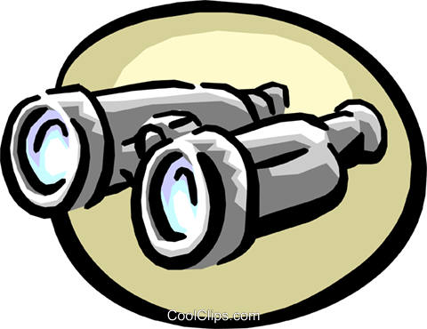 Binoculars Royalty Free Vector Clip Art Illustration - Prismaticos Clipart (480x370)