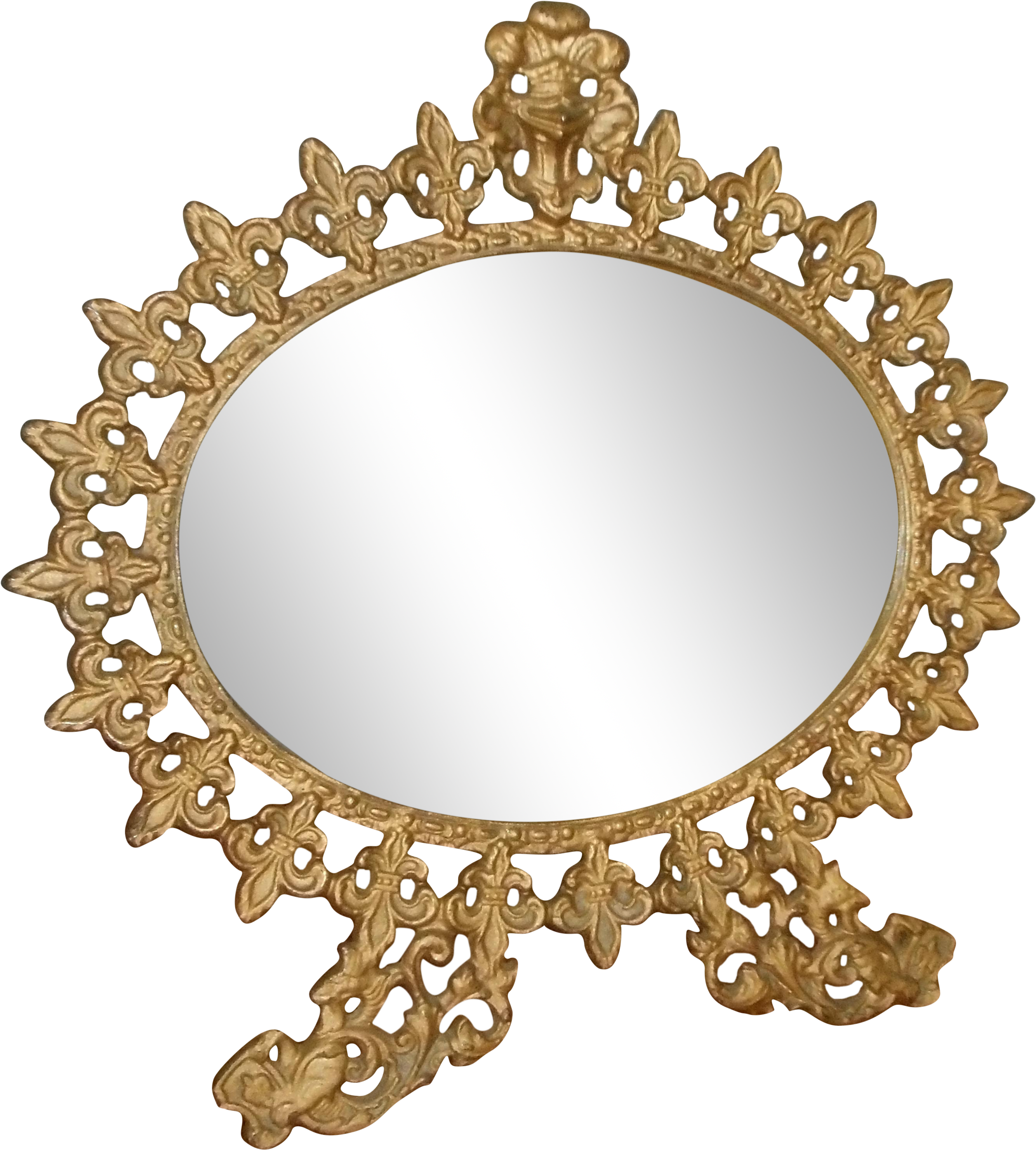 Vintage Standing Gilt Vanity Mirror - Mirror (2750x3164)