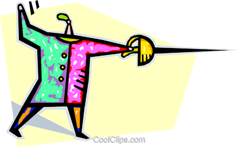 Person Fencing Royalty Free Vector Clip Art Illustration - Question (480x296)