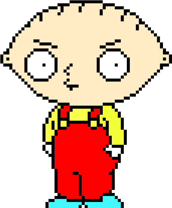 Stewart Gilligan Griffin - Family Guy Pixel Art (840x690)