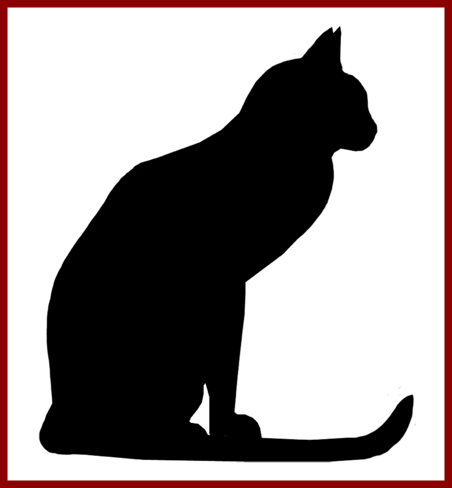 Black Cat Silhouette Clipart Black Cat Clip Art - Black Cat Silhouette Png (900x973)