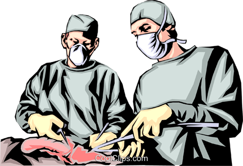 Doctors Operating Royalty Free Vector Clip Art Illustration - Surgeon Clipart (480x328)