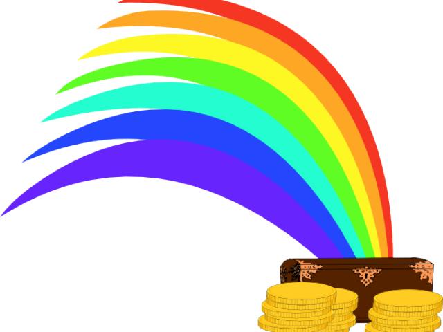 End Clipart Animated - Treasure At The End Of Rainbow (640x480)