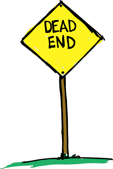 End Clipart Transparent - Dead End Sign Transparent (396x592)