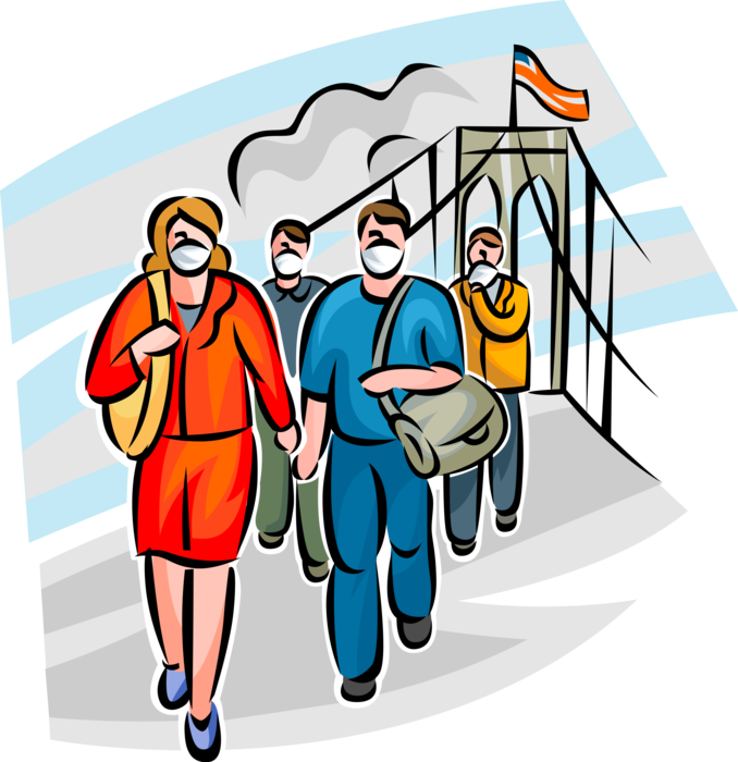 Survivors Of The Wtc Attacks Royalty Free Vector Clip - Evacuating People Clip Art (678x700)