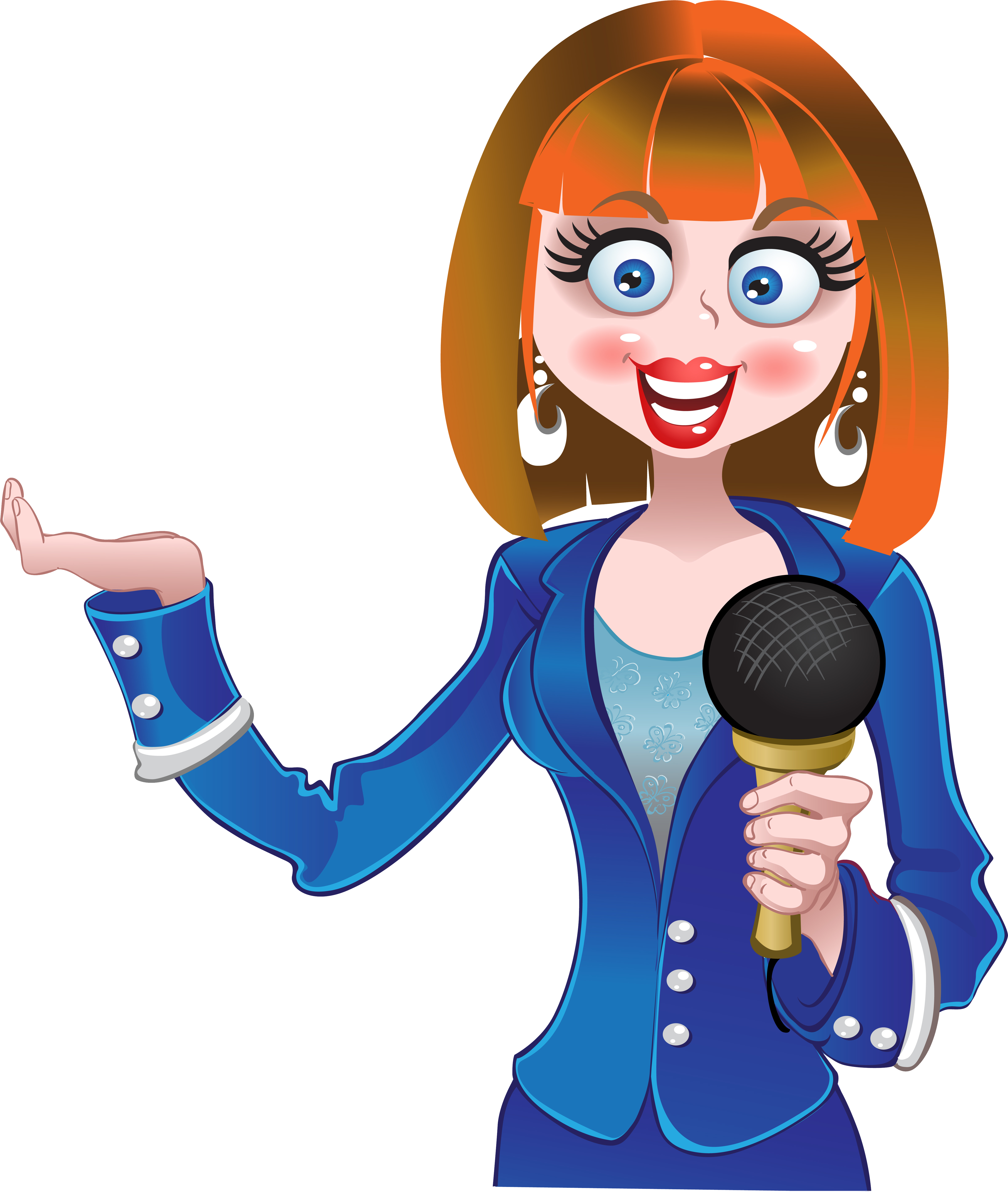 Cartoon News Lady (4796x5668)