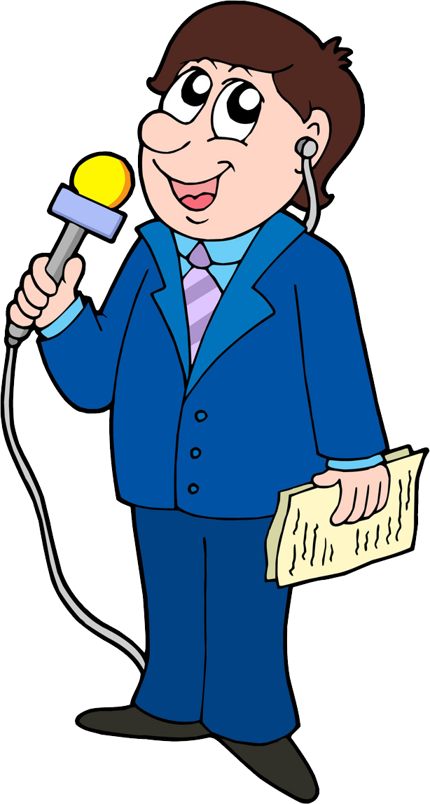 Reporter Png - Journalist Cartoon (614x1148)