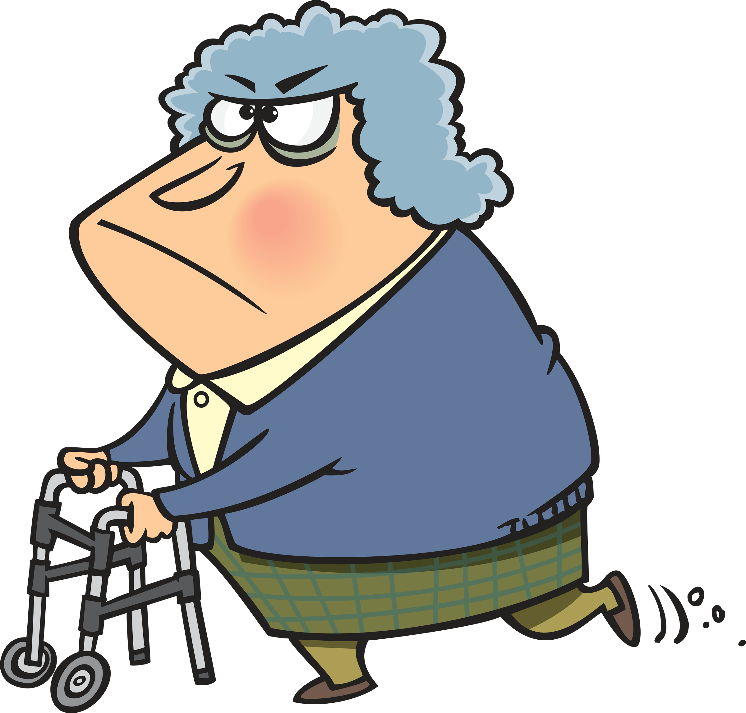 Grumpy Grandma Cartoon (2400x2295)