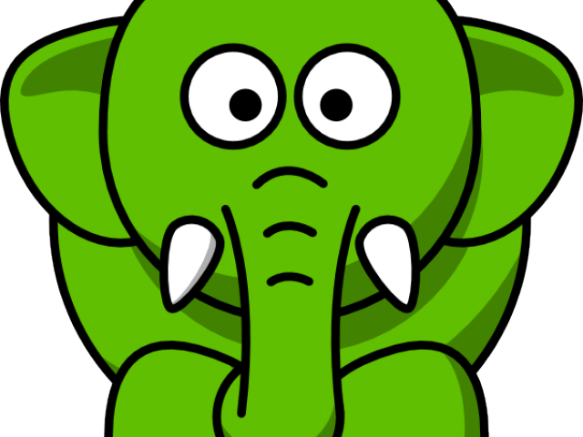 Elephant Clipart Green - Cartoon Elephant (640x480)