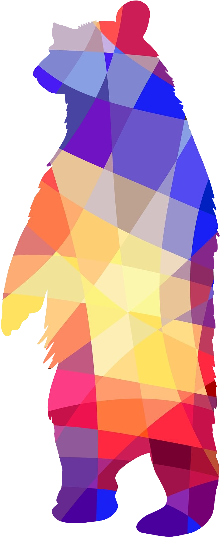 Treaty Transparent Frames Illustrations - Geometric Bear Hipster Hippie Swag Color Animal Unisex (975x1873)