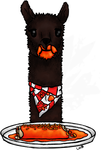 Nebraska The Enchilada Eating Llama By Theofficialiaa - Digital Art (450x750)