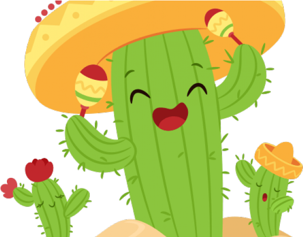 Llama Clipart Fiesta - 仙人掌 卡通 Png (640x480)
