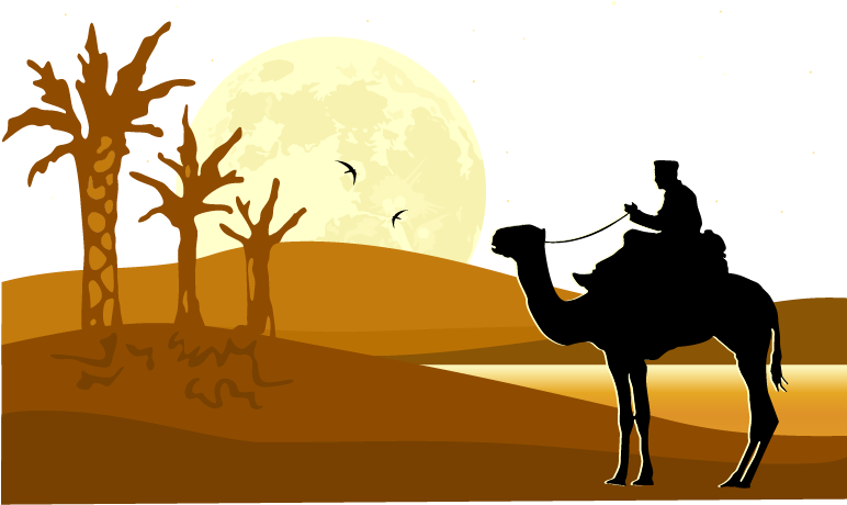 Black And White Library Desert Silhouette At Getdrawings - Castle Silhouette Desert (771x469)