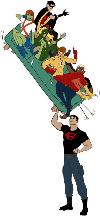 I Love This Because Kaldur Looks So Confused Wally - Funny Young Justice Fanart (485x750)