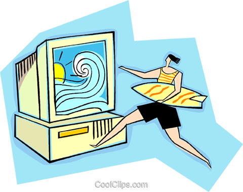 Planning Vacation Online Royalty Free Vector Clip Art - Internet (480x379)