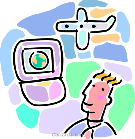 Man Planning His Vacation Royalty Free Vector Clip - Man Planning His Vacation Royalty Free Vector Clip (464x480)