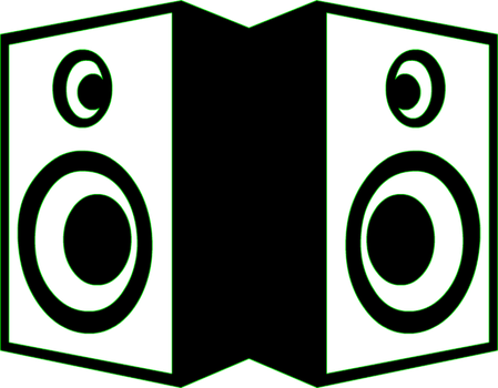 Clip Art Transparent Library Boombox Clipart Stencil - Speakers Logo Png (449x350)