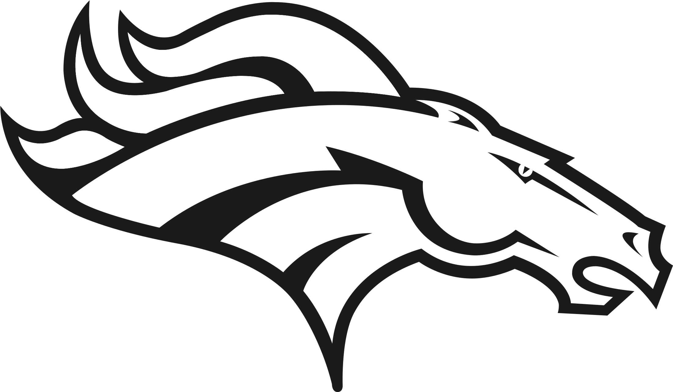 Bad King Clipart - Denver Broncos Logo Coloring Page (2400x1600)