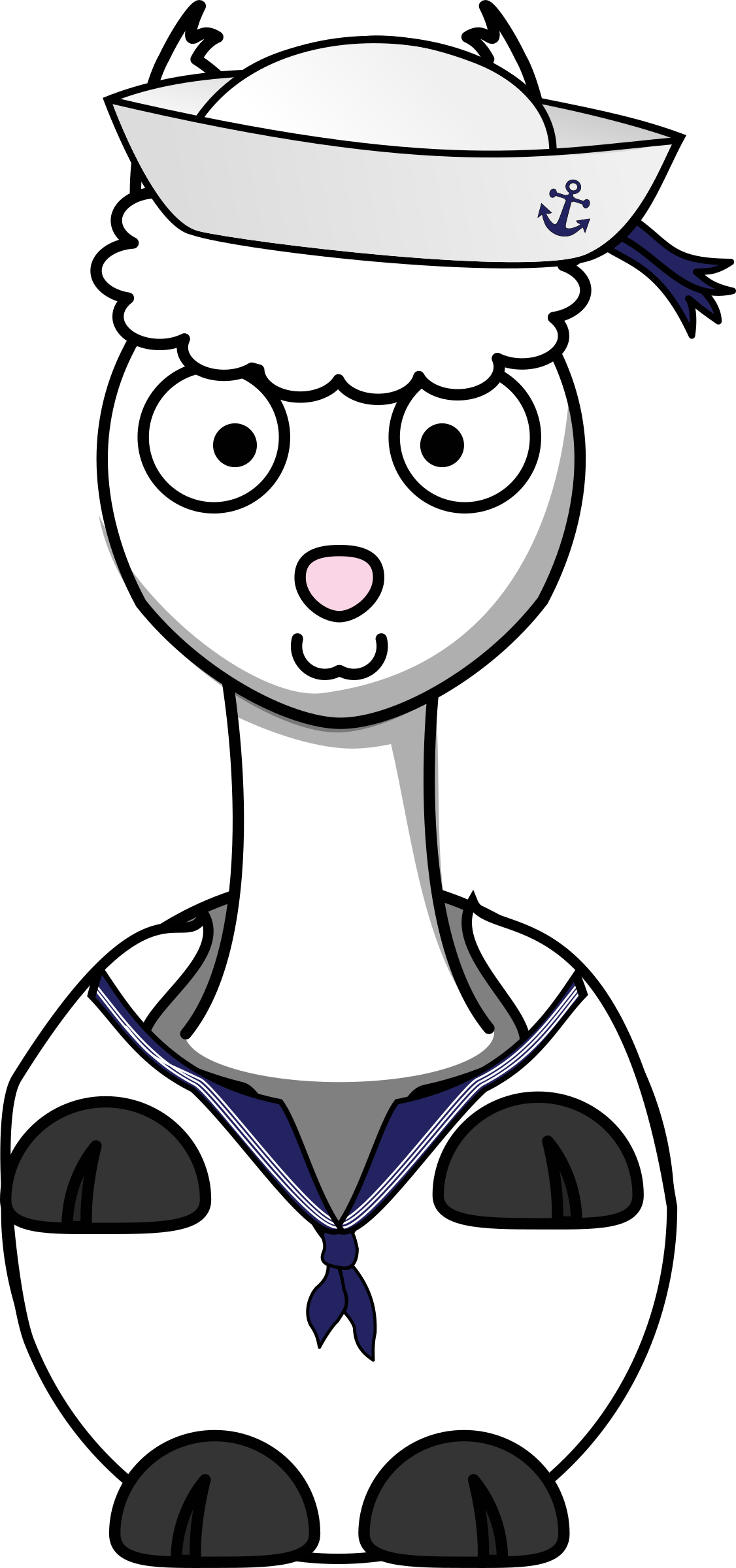 Big Image - Llama Clipart Black And White (1126x2400)
