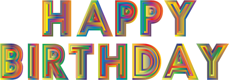 Typography Clipart Free For Download - Png Silver Happy Birthday (766x268)