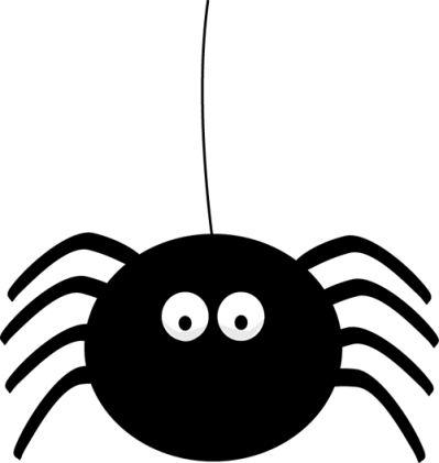 Halloween Spider Pic - Hanging Spider Clipart (399x421)