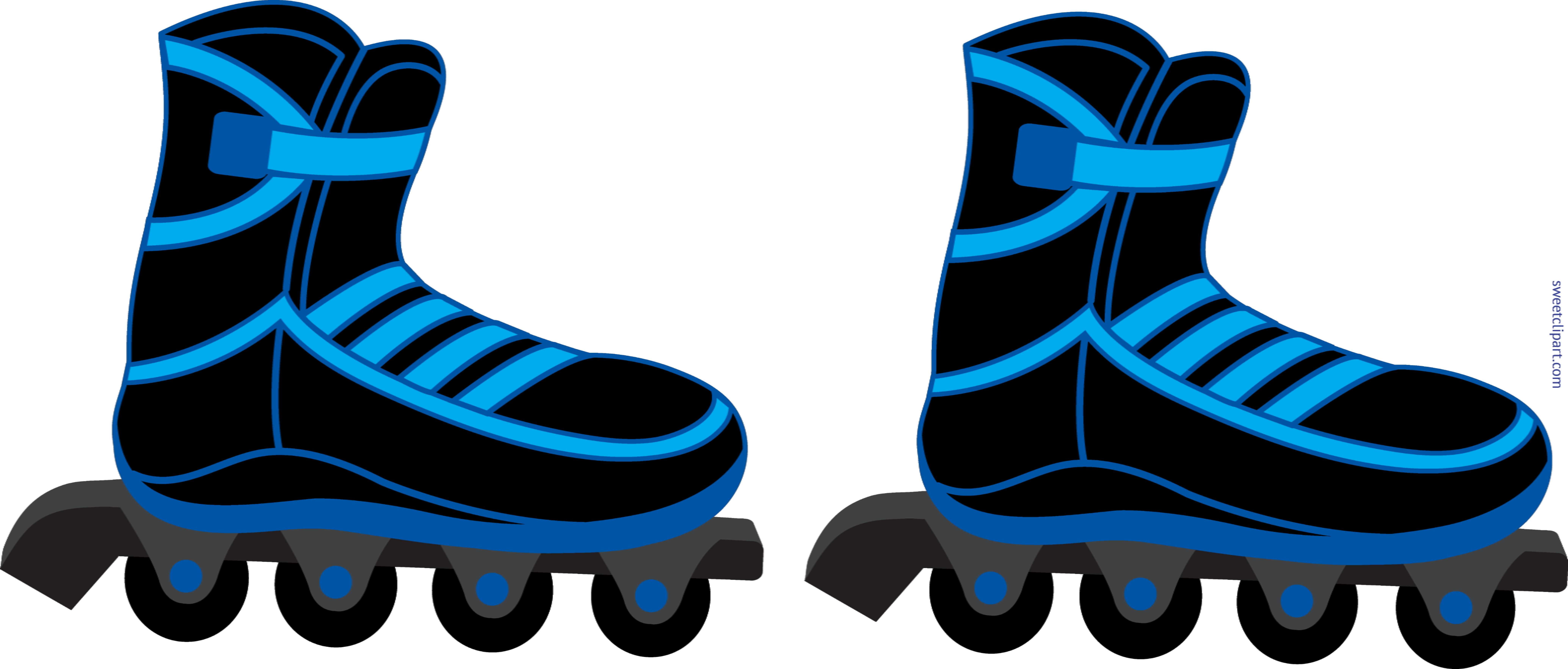 Rollerblades Blue Clip Art - Clipart Roller Blades (8272x3530)