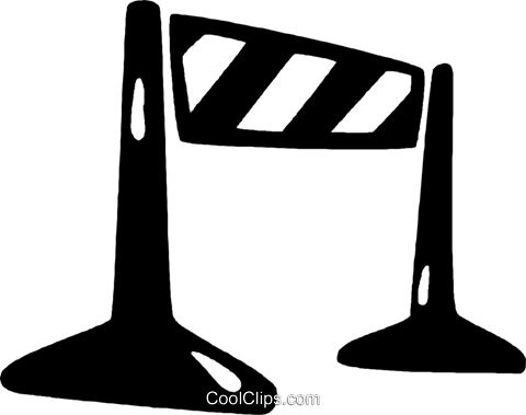Traffic Barrier Royalty Free Vector Clip Art Illustration - Illustration (480x379)
