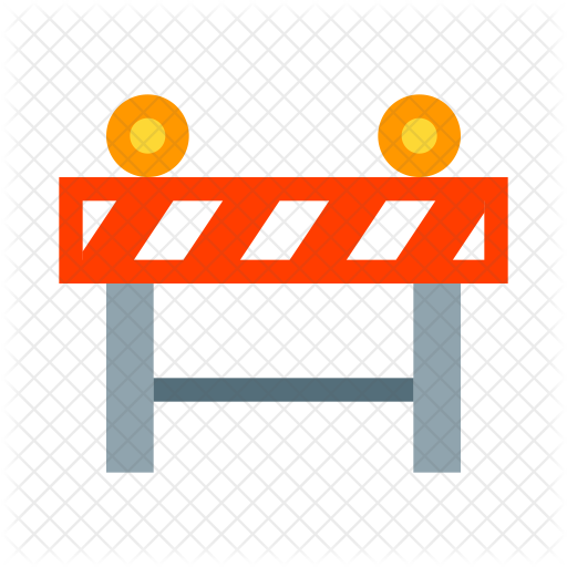 Vector Black And White Library Barrier Icon - Roadblock Icon (512x512)