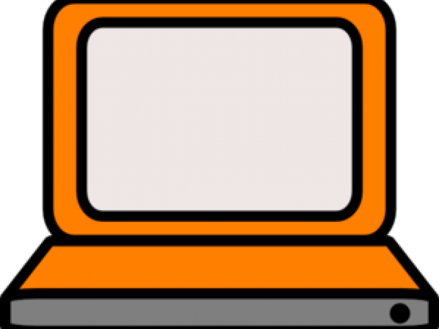 Laptop Clipart Orange - Laptop Clipart Cartoon (640x480)