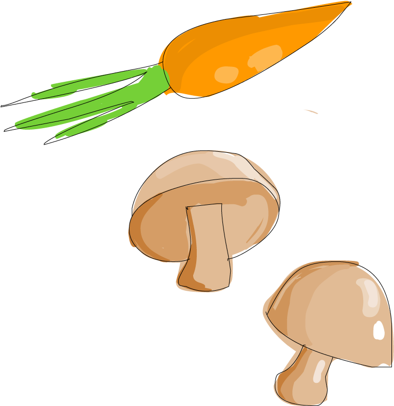 Drawing Mushrooms Shiitake Mushroom - Cartoon (1000x1000)
