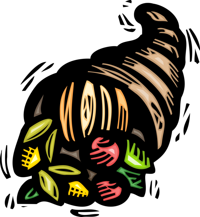 Vector Illustration Of Cornucopia Horn Of Plenty With - Friend Inc (644x700)