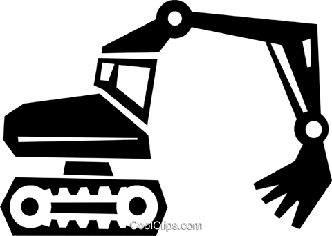 Vector Clipart Backhoe - Backhoe Png Black (480x342)