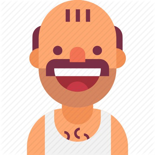 Clip Art Bald Man Mustache Neighbor - Funny Man Icon (512x512)