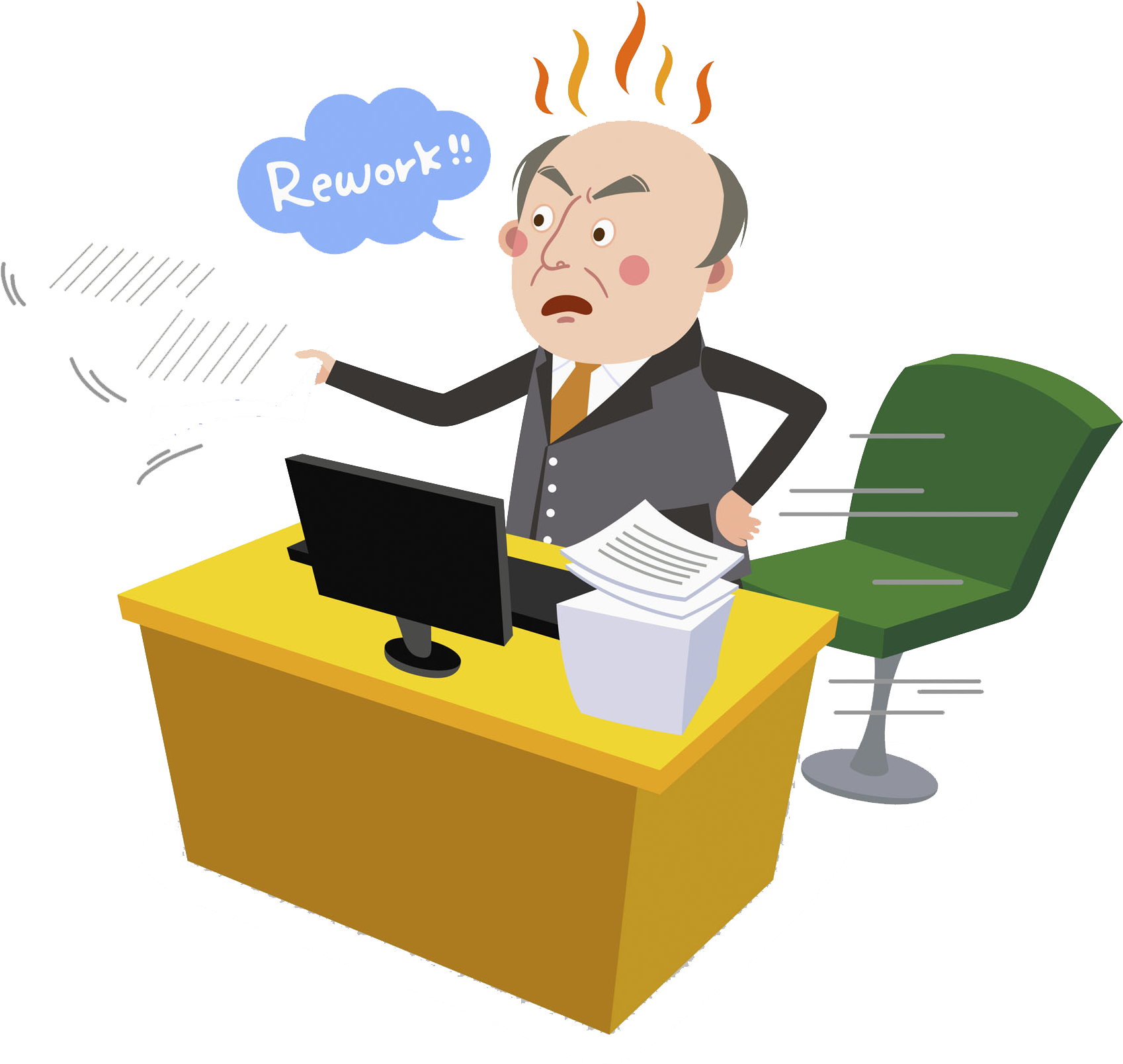 Anger Download Clip Art - Hombre En Escritorio Fondo Transparente (1869x1869)