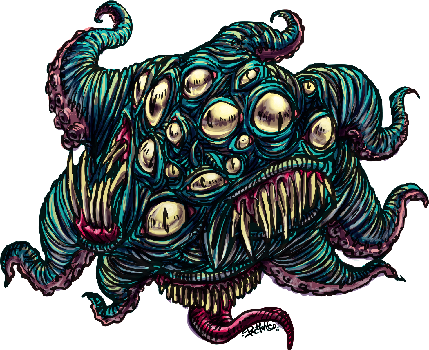 Nyarlathotep, The Crawling God Of Chaos Tentacle - Waking Up Early (1479x1511)