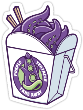 Purple Tentacle Take Away By Cronobreaker Cool Stickers, - Drawing (375x360)