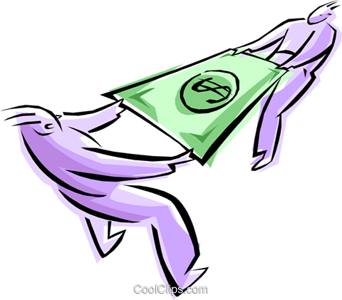 Stretching A Dollar Royalty Free Vector Clip Art Illustration - Illustration (480x421)