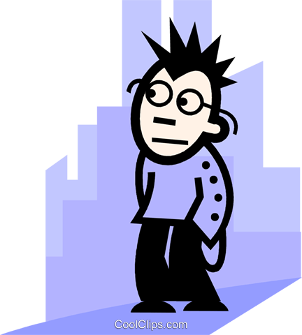 Teenagers Royalty Free Vector Clip Art Illustration - Anxiety (432x480)