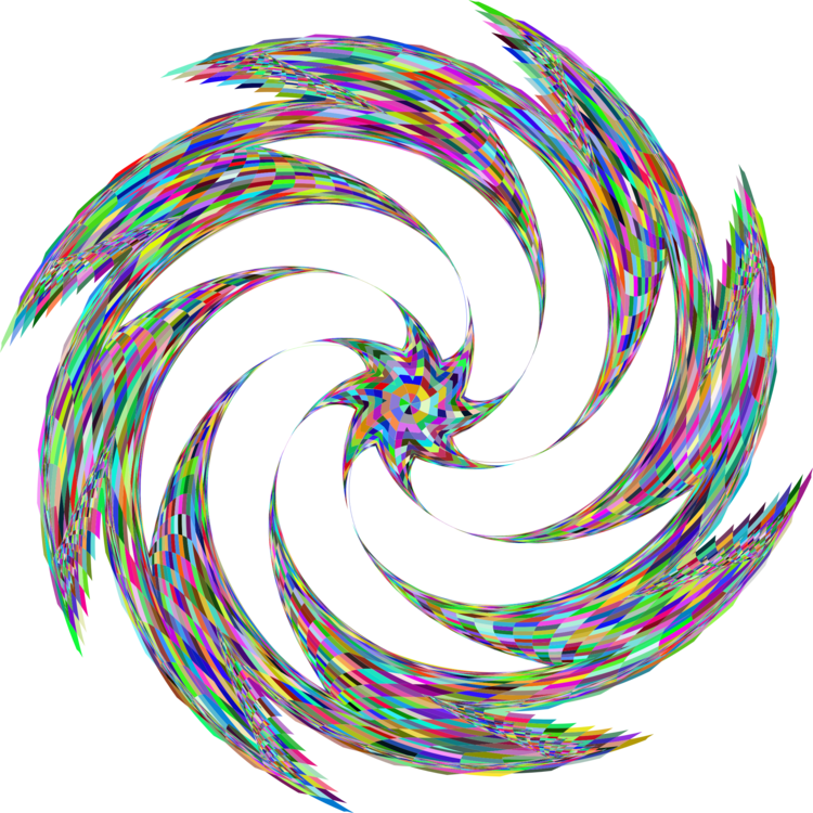 Abstract Art Chromatic Colorful Cyclone Geometric - Star (750x750)